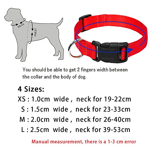 YUEHAN Collar De Perro 20 Unids/Lote, Venta Al por Mayor, Collar De Nailon para Perros, Collares Ajustables Baratos para Perros, para Mascotas Pequeñas Y Medianas, Gatos, Rojo, Azul, Negro, Púrpura