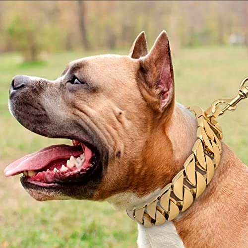 YUEHAN Collar De Perro Collar De Cadena para Perro Súper Fuerte, Collares Antideslizantes para Perros, Collar Chino De Acero Inoxidable para Perros Medianos Grandes, Pitbull Bulldog