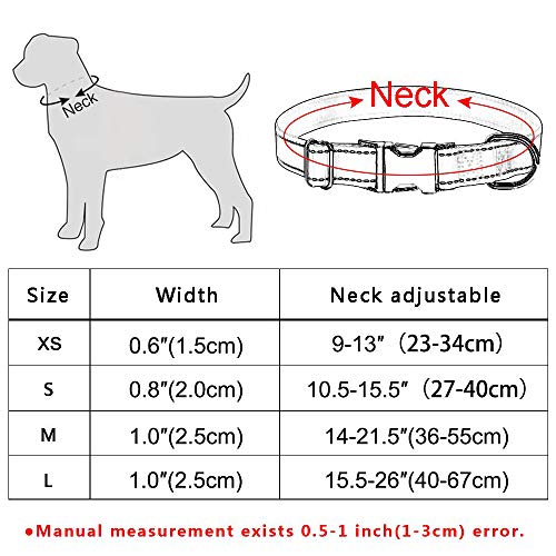 YUEHAN Collar De Perro Collar De Perro Personalizado De Nailon Reflectante Nombre De Cachorro Pequeño Y Grande Accesorios para Mascotas Duraderos De Metal Grabado Gratis   Etiquetas para Perros