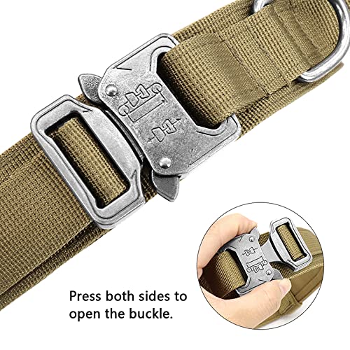 YUEHAN Collar De Perro Collar Táctico para Perros, Nombre Personalizado Gratis, Nailon Ajustable Duradero Militar para Mascotas Medianas Grandes, Entrenamiento De Pastor Alemán, Caza