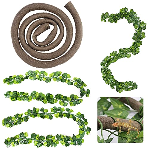 Yueser Dragon Barbudo Hamaca,Hamaca Reptil Reptiles Lagartija Decoración con Artificial Escalada Vines para Camaleón Lagartos Gecko Serpientes Ranas