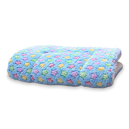 YUHUAWYH Manta para Perros Fluffy Fleece Fabric Suave y Grueso la Cama para Perros es Lavable a Máquina Adecuada para Gatos Perros y Otros Animales/XL: 100 * 75CM, Azul