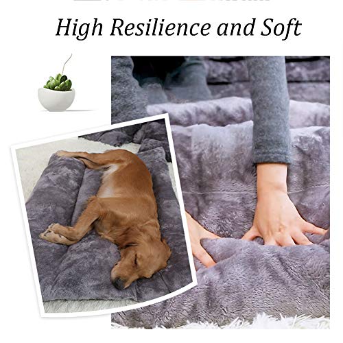 Yuly Colchón extra grande de lujo para mascotas de 115 x 85 cm, cama gruesa para perro, gato, cojín ortopédico de espuma viscoelástica para dormir para perros grandes, antideslizante