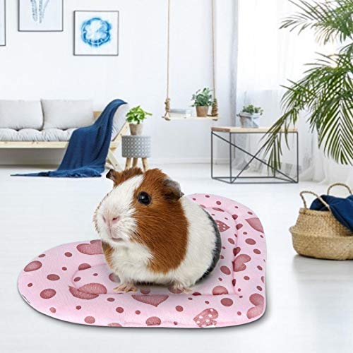 YUMILI Alfombrilla para hámster - Alfombrilla para hámster en Forma de corazón para Mascotas Cama para Dormir de Animales pequeños Cojín Cobaya Erizo