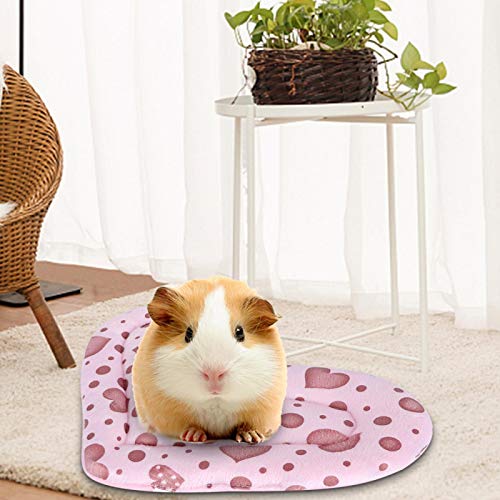 YUMILI Alfombrilla para hámster - Alfombrilla para hámster en Forma de corazón para Mascotas Cama para Dormir de Animales pequeños Cojín Cobaya Erizo