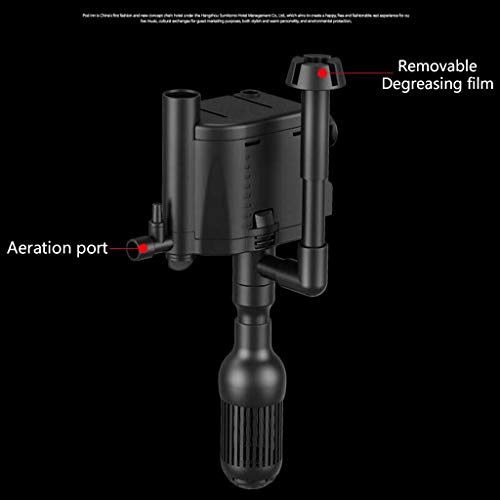 YUSHU - Skimmer de superficie para tanques de peces - Removedor de aceite de acuario - Accesorios para limpiadores de agua - Pieza de filtro de bomba de agua 3 en 1 - para paisajismo de tanques de pec