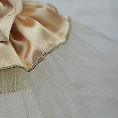 YUTRD ZCJUX Ropa para Mascotas, Vestido de Boda para Cachorros, Gatos a la Moda, Vestido de Princesa para Perros pequeños, Ropa de Verano para Chihuahua Terrier Pug (Color : Beige, Size : Small)