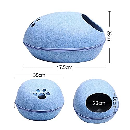 Yuxahiugccw Cama de Gato Nido Removibles Camas Mascotas semicerrado Fieltro Transpirable Nido Perrito Lavable Perrito de Perrito con Cremallera Accesorios for Mascotas (Color : Coffee)