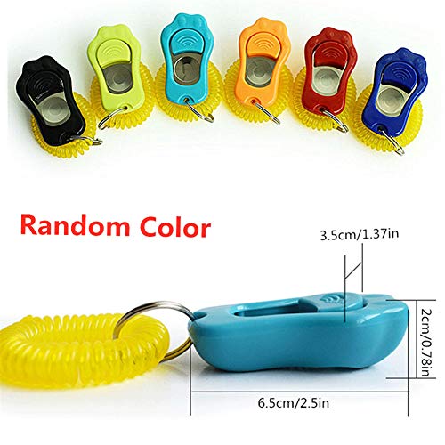 YY LIU Clicker Perro Adiestramiento Cliker Entrenamiento Perro Perro adiestramiento Cachorro de formación Perro Clicker Entrenador Perro SIDA randomcolor,2pcs