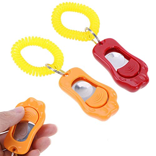 YY LIU Clicker Perro Adiestramiento Cliker Entrenamiento Perro Perro adiestramiento Cachorro de formación Perro Clicker Entrenador Perro SIDA randomcolor,2pcs