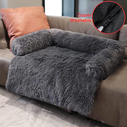 YZBBSH Cama para Perros,Sofa para Perros L XL XXL Cama Perros Antiestres Desenfundable y Lavable Camas de Perros para Perros y Gatos Grandes, Medianos y Pequeños,Dark Gray,115cm