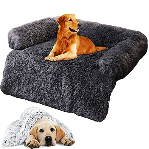 YZBBSH Cama para Perros,Sofa para Perros L XL XXL Cama Perros Antiestres Desenfundable y Lavable Camas de Perros para Perros y Gatos Grandes, Medianos y Pequeños,Dark Gray,115cm