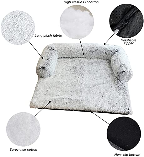 YZBBSH Cama para Perros,Sofa para Perros L XL XXL Cama Perros Antiestres Desenfundable y Lavable Camas de Perros para Perros y Gatos Grandes, Medianos y Pequeños,Dark Gray,115cm