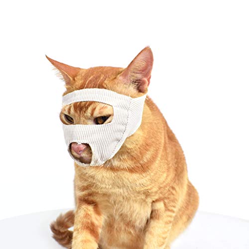 Z-PET Bozal De Gato Mascarilla For Mascotas Aseo De Mascotas Transpirable Prevenir Máscara De Gatito Bocado Anti Mordiscos Y Masticables Bozal Anti Maullido