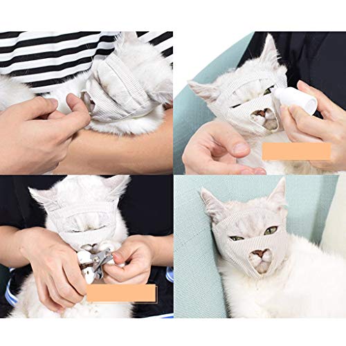 Z-PET Bozal De Gato Mascarilla For Mascotas Aseo De Mascotas Transpirable Prevenir Máscara De Gatito Bocado Anti Mordiscos Y Masticables Bozal Anti Maullido