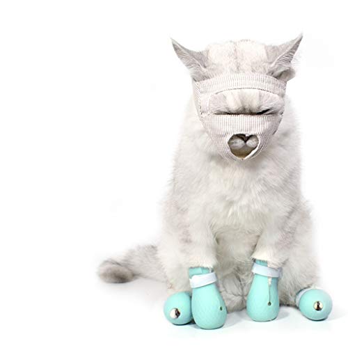 Z-PET Bozal De Gato Mascarilla For Mascotas Aseo De Mascotas Transpirable Prevenir Máscara De Gatito Bocado Anti Mordiscos Y Masticables Bozal Anti Maullido