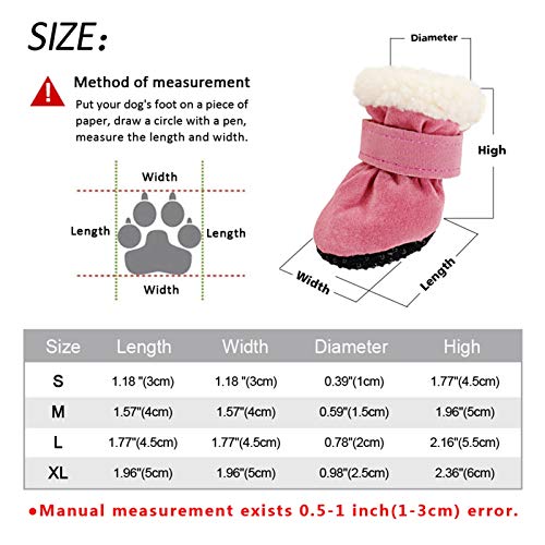 Z-Y Protectores patas botas 4pcs Botines de nieve antideslizantes para perros antideslizantes para perros pequeños, zapatos de cachorro de gato gruesos, calcetines para detectar botas para mascotas p