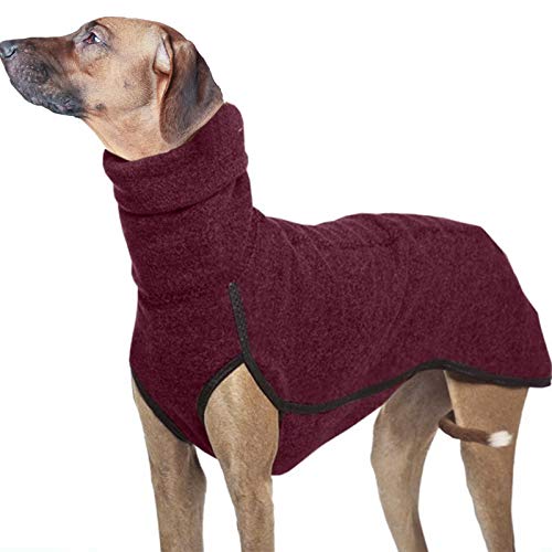 ZAJ Cuello Alto de Perrito Caliente de Medio Grande Perros Capa del Invierno Gran Perro del Pharaoh Gran danés Jerseys Mascotas Suministros 1pc (Color : Red Wine, tamaño : XXXX-Large)