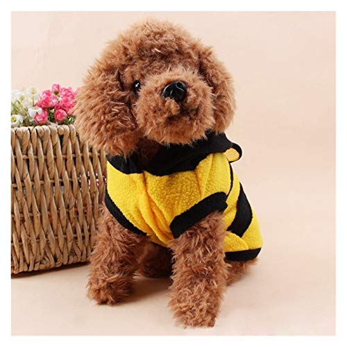 ZAJ Escudo de Abeja Perrito del Animal doméstico Ropa de la técnica de Lana Ropa del Perro del Gato con Capucha Disfraz Sudaderas con Capucha suéter del Perro (Color : Yellow, tamaño : XXS)