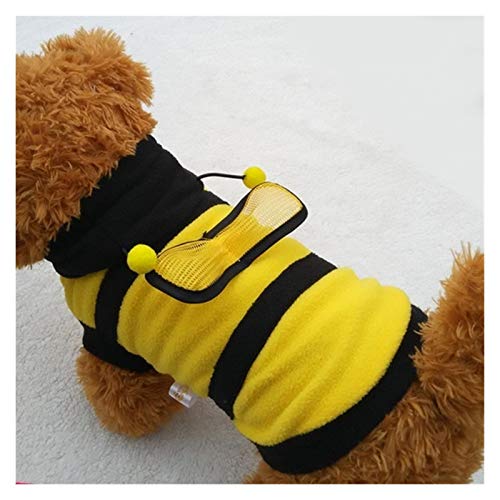 ZAJ Escudo de Abeja Perrito del Animal doméstico Ropa de la técnica de Lana Ropa del Perro del Gato con Capucha Disfraz Sudaderas con Capucha suéter del Perro (Color : Yellow, tamaño : XXS)