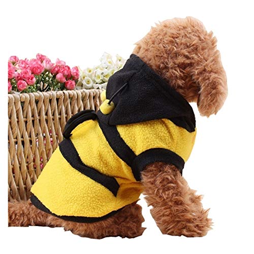 ZAJ Escudo de Abeja Perrito del Animal doméstico Ropa de la técnica de Lana Ropa del Perro del Gato con Capucha Disfraz Sudaderas con Capucha suéter del Perro (Color : Yellow, tamaño : XL)