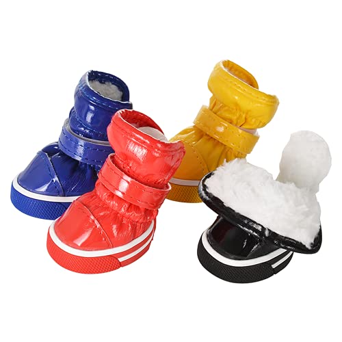 Zapatos de invierno para perros pequeños para perros pequeños, cálidos, de lana, zapatos para mascotas, botas impermeables para la nieve para perros, zapatos Chihuahua Yorkie, productos para mascotas