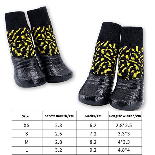 Zapatos para perros, botas de perro para pavimento caliente y botines de nieve de invierno para cachorro, tira ligera suela de goma antideslizante, para perros pequeños/medianos/grandes (amarillo, S)