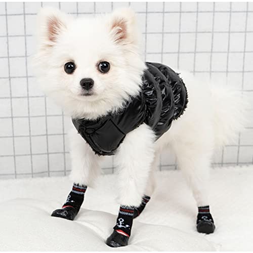 Zapatos para perros, botas de perro para pavimento caliente y botines de nieve de invierno para cachorro, tira ligera suela de goma antideslizante, para perros pequeños/medianos/grandes (amarillo, S)