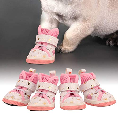 Zapatos Transpirables para Perros Zapatos de Malla para Perros Perro Lindo Botas de Verano y Primavera Zapatos Antideslizantes para Cachorros Perros Protector de la Pata(2)