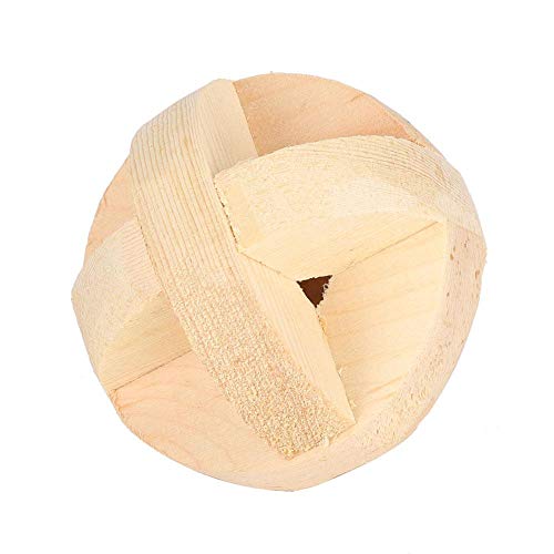 Zerodis Pelota de Madera de hámster para Mascotas, 6cm/2.4in Masticar Pelota interactiva Jaula de Juguete Accesorios para hurón Chinchilla Roedores Pequeños Animales