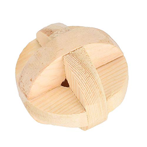 Zerodis Pelota de Madera de hámster para Mascotas, 6cm/2.4in Masticar Pelota interactiva Jaula de Juguete Accesorios para hurón Chinchilla Roedores Pequeños Animales