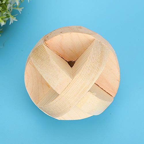 Zerodis Pelota de Madera de hámster para Mascotas, 6cm/2.4in Masticar Pelota interactiva Jaula de Juguete Accesorios para hurón Chinchilla Roedores Pequeños Animales