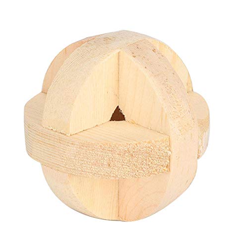 Zerodis Pelota de Madera de hámster para Mascotas, 6cm/2.4in Masticar Pelota interactiva Jaula de Juguete Accesorios para hurón Chinchilla Roedores Pequeños Animales