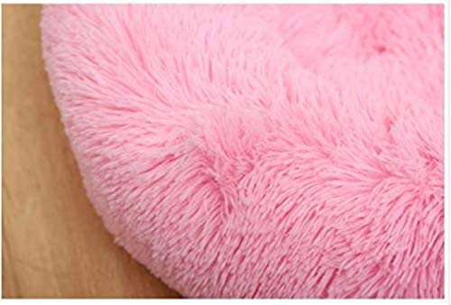 ZGQ Perrera colchón Bolster Perros Calientes Gato Tomada Ronda Almohada de la Cama del Animal doméstico Nisthöhle sofá Cama calmante Eco-Piel Dura Sa,Rose Red,60cm