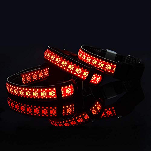 ZGRZ Perros Collar Perro Collar Reflectante para Perros Anillo Reflectante Anillo USB Cargando Tres Modos De Emisión De Luz Cuello 38-60Cm