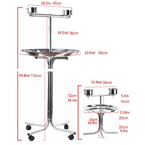 ZHANGJINYISHOP2016 Jaula Soporte de Loros Soporte de Acero Inoxidable Pantalla de Disco de Pantalla Macaw Se Utiliza para Loros medianos y Grandes Aves de Amor Canarios Jaula para (Size : Large)