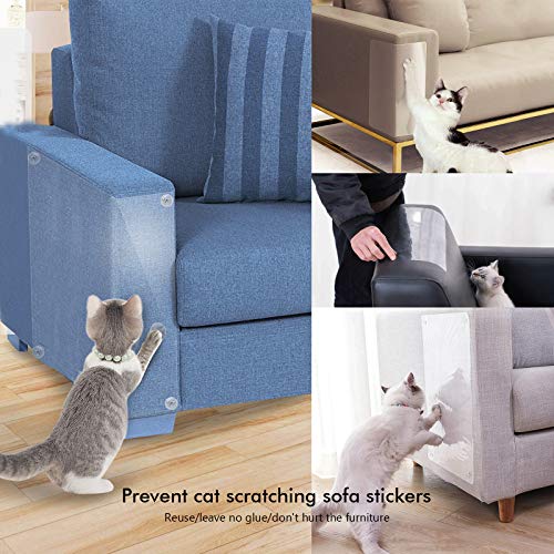 ZHENA 6 Piezas Protector Arañazos Gatos Sofa, Protector de Muebles Transparente Antirayaduras con 24 Tornillos para Proteger Sus Muebles Tapizados - 40 x 30 cm