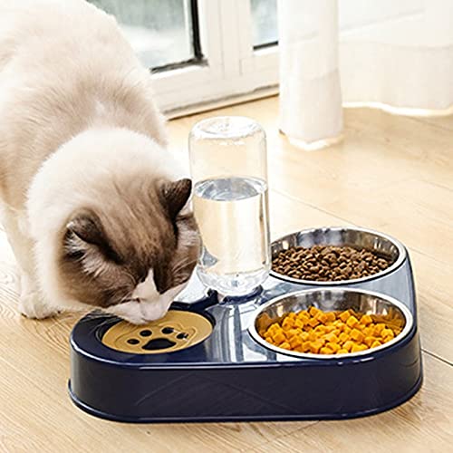 ZHHOOHAG Comedero Perro 50 0ml 3 En 1 Perro Gato alimentador de Cuenco con Botella de Agua de Perro Gato de Bebida automática for Beber Cuenco de Gato Cuenco s/l Comedero Gato