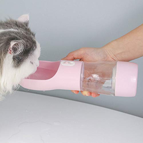 ZHHOOHAG Comedero Perro Botella de Agua de Perro portátil del Perro de la Mascota Perrito al Aire Libre Bowing Town Town Cat Dispenser alimentador con envase de Alimentos Comedero Gato (Color : Grey)