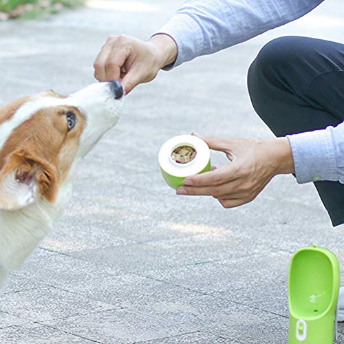 ZHHOOHAG Comedero Perro Botella de Agua de Perro portátil del Perro de la Mascota Perrito al Aire Libre Bowing Town Town Cat Dispenser alimentador con envase de Alimentos Comedero Gato (Color : Grey)