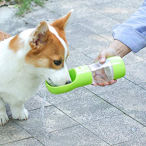 ZHHOOHAG Comedero Perro Botella de Agua de Perro portátil del Perro de la Mascota Perrito al Aire Libre Bowing Town Town Cat Dispenser alimentador con envase de Alimentos Comedero Gato (Color : Grey)