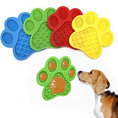 ZHHOOHAG Comedero Perro Perro Lick Pad Perro Lamiendo Almohadilla Material de Silicona Materia de Fuga con ventosas Alimentador de Mascotas Licking Mat Comedero Gato (Color : Red)