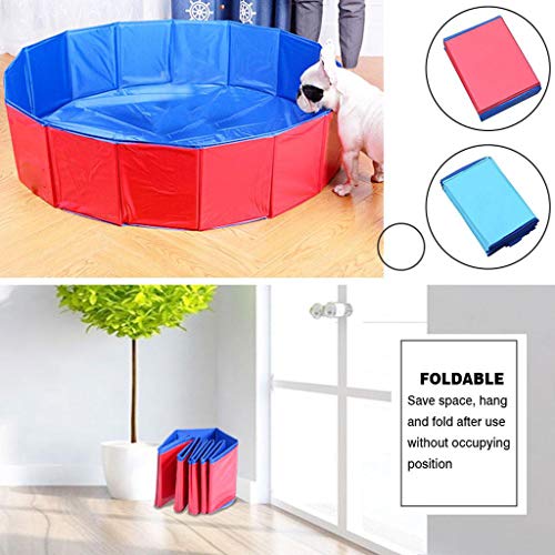 Zhuwei Cubierta De Salida De Agua para Piscina Plegable para Baño para Mascotas Piscina Plegable para Perros Piscina para Bañera para Mascotas(Color:Rojo,Size:60cm)