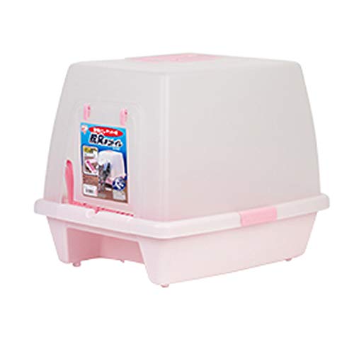 ZHXY Caja Aseo Mascotas,Aseo Cerrado para Gato Arenero Cubierto Sanitaria Bandeja Arena con Pala para Mascotas Gatos,WC Gatos,Extraíble y fácil de Limpiar,Marrón.