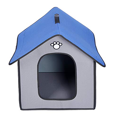 Zhyaj Casa Perro Grande Caseta Perros Exterior A Prueba de Lluvia e Impermeable Guay Respirable Plegable Mordida Resistente Esquina Reforzada No tóxico y sin Sabor Gris,A