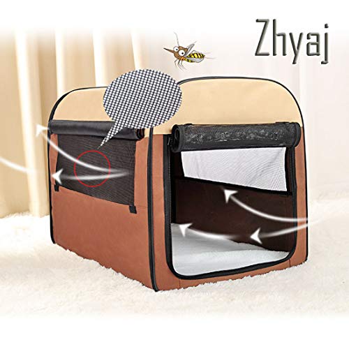 Zhyaj Caseta Perros Exterior, Coche Transportador De Mascotas Portátil Plegable Casa De Perro Lavable Tienda De Perros Nido De Gato Ventilación Respirable Casa Perro Grande,A