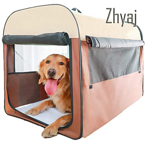 Zhyaj Caseta Perros Exterior, Coche Transportador De Mascotas Portátil Plegable Casa De Perro Lavable Tienda De Perros Nido De Gato Ventilación Respirable Casa Perro Grande,A