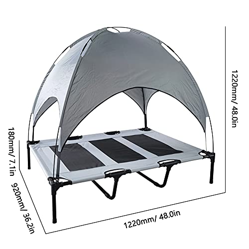 ZIEM Cama elevada para Perros con Dosel Cuna para Mascotas al Aire Libre Sombrilla portátil Tienda para Mascotas Cama de enfriamiento para Perros Gatos Camping Playa, XL