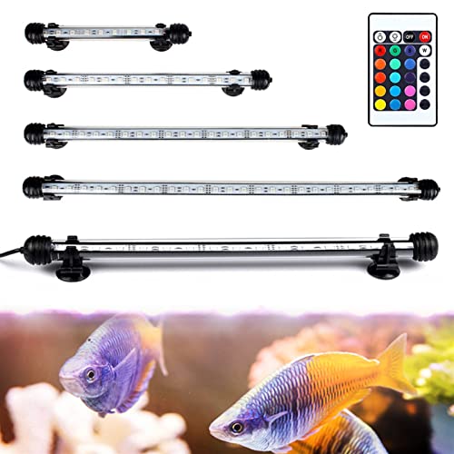 zlw-shop 1 8 cm 28 cm 38cm 48cm RGB Remoto DIRIGIÓ Tanque de Pescado Ligero Acuario IP68 Impermeable 5050 SMD LED Luz de Barra lámpara acuática Sumergible (Color : 38CM US Plug)