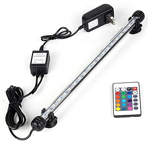 zlw-shop 1 8 cm 28 cm 38cm 48cm RGB Remoto DIRIGIÓ Tanque de Pescado Ligero Acuario IP68 Impermeable 5050 SMD LED Luz de Barra lámpara acuática Sumergible (Color : 38CM US Plug)